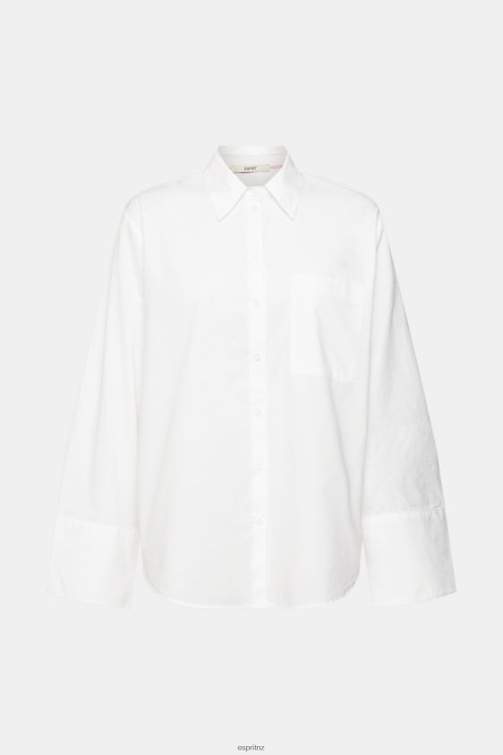 Women Esprit White Oversized white cotton blouse Blouses XF4444406 - Image 5