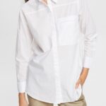 Women Esprit White Shirt blouse, organic cotton Blouses XF4444541