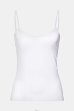 Women Esprit White Spaghetti strap top, LENZING ECOVERO Top XF4444518 - Image 5