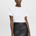 Women Esprit White T-shirt with chest print T-Shirts XF4444316