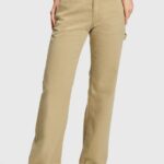 Women ESPRIT x Rest & Recreation Beige Capsule Denim Cargo Pants Denim XF4444476