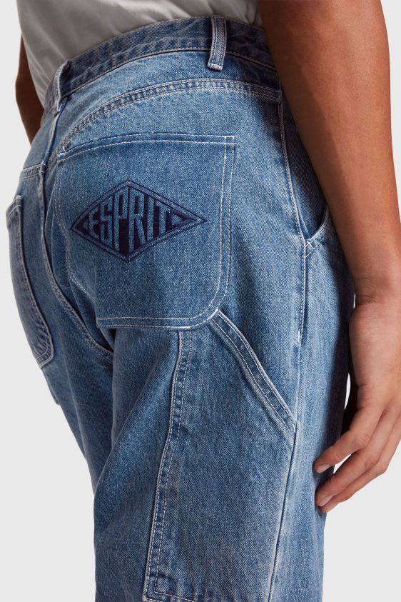 Women ESPRIT x Rest & Recreation Blue Rinse Capsule Denim Cargo Pants Denim XF4444480 - Image 3