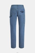 Women ESPRIT x Rest & Recreation Blue Rinse Capsule Denim Cargo Pants Denim XF4444480 - Image 5