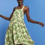 Women Esprit Yellow Printed midi dress Dresses XF4444237