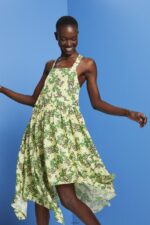 Women Esprit Yellow Printed midi dress Dresses XF4444237