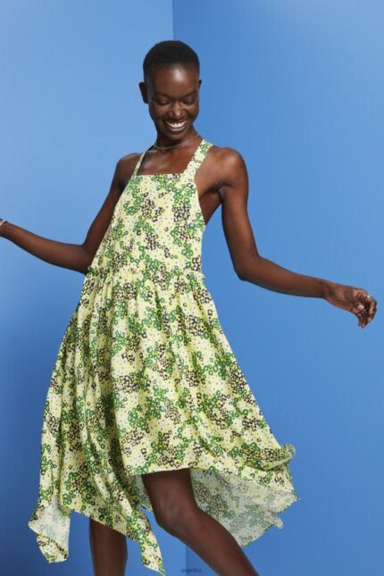 Women Esprit Yellow Printed midi dress Dresses XF4444237